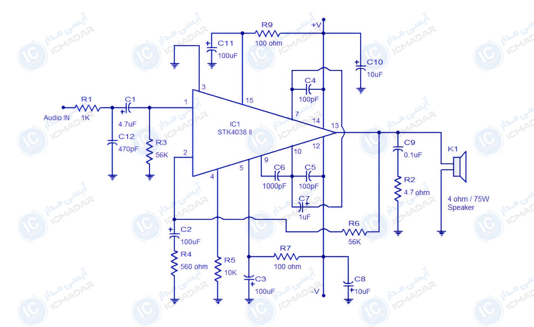 تقویت کننده 60 وات با STK4038