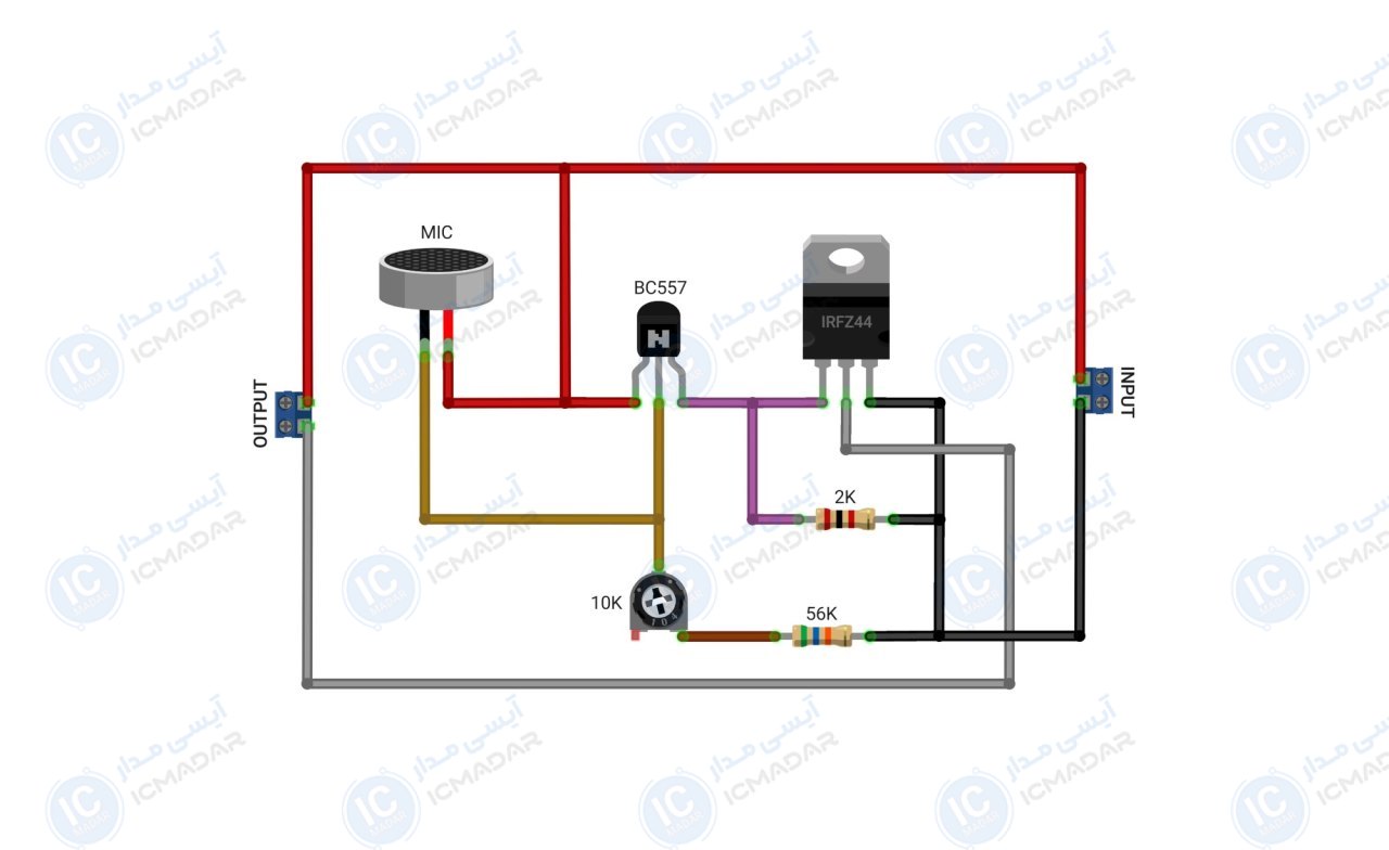 مدار کنترل کننده صوتی ریسه LED