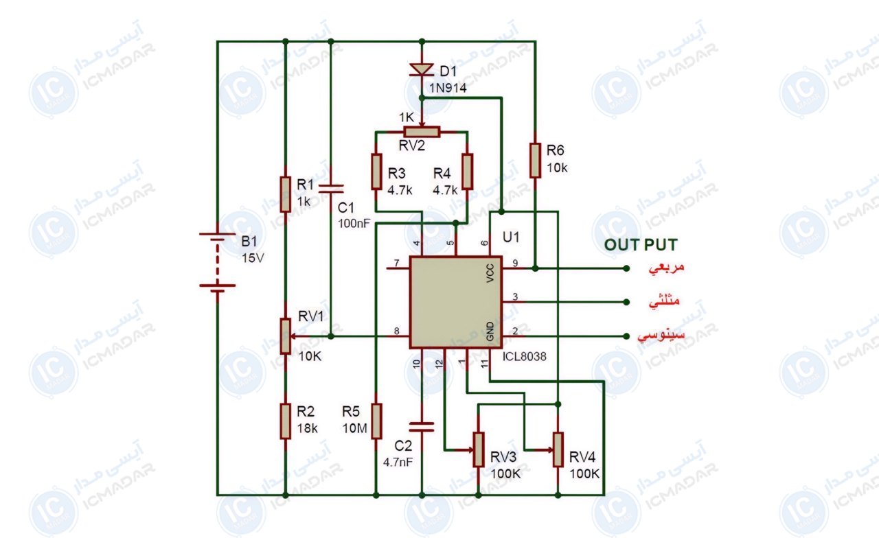 مدار فانکشن ژنراتور با ICL8038