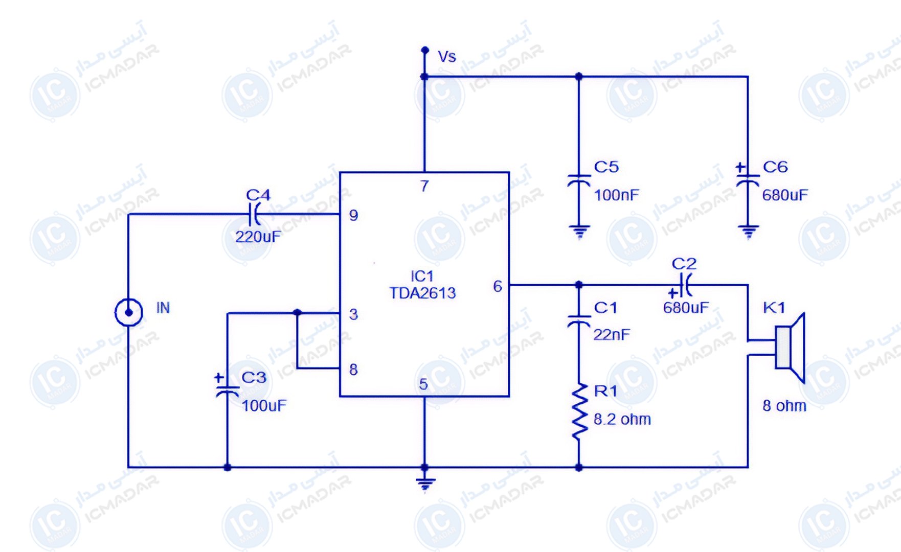 تقویت کننده 6 وات Hi-Fi با TDA2613