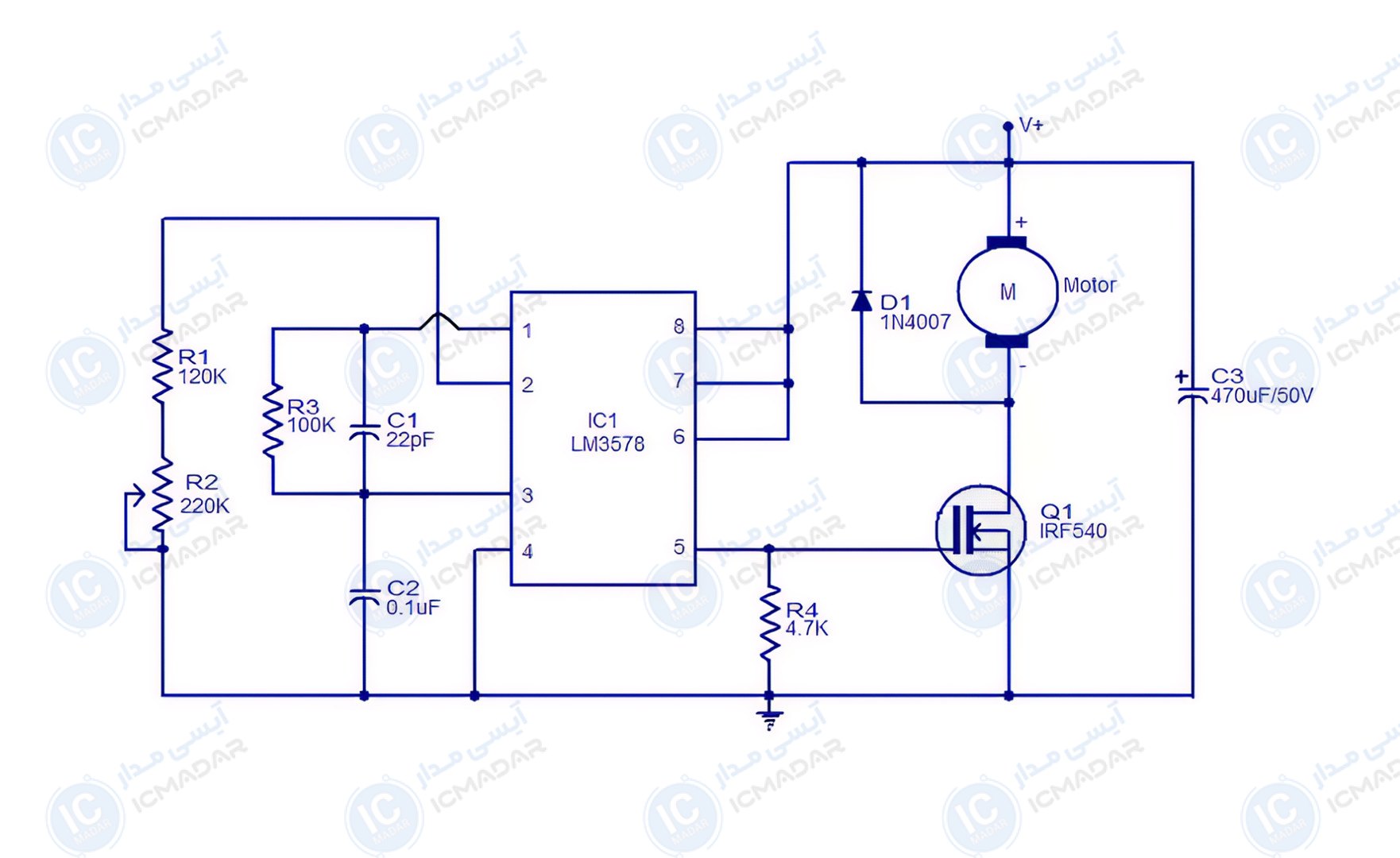 مدار کنترل سرعت دریل PCB