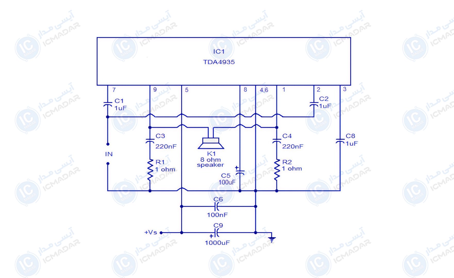 مدار تقویت‌کننده بریج TDA4935