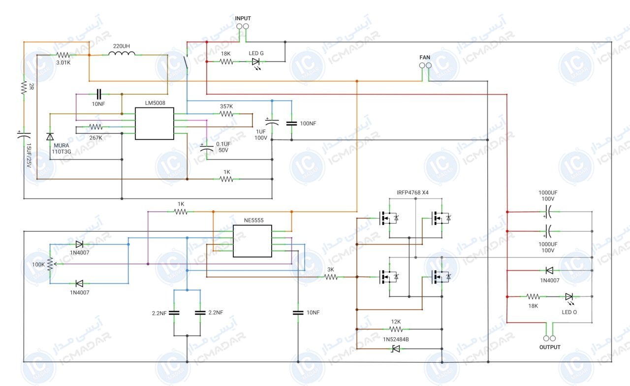 مدار کنترل سرعت 2 کیلو وات PWM