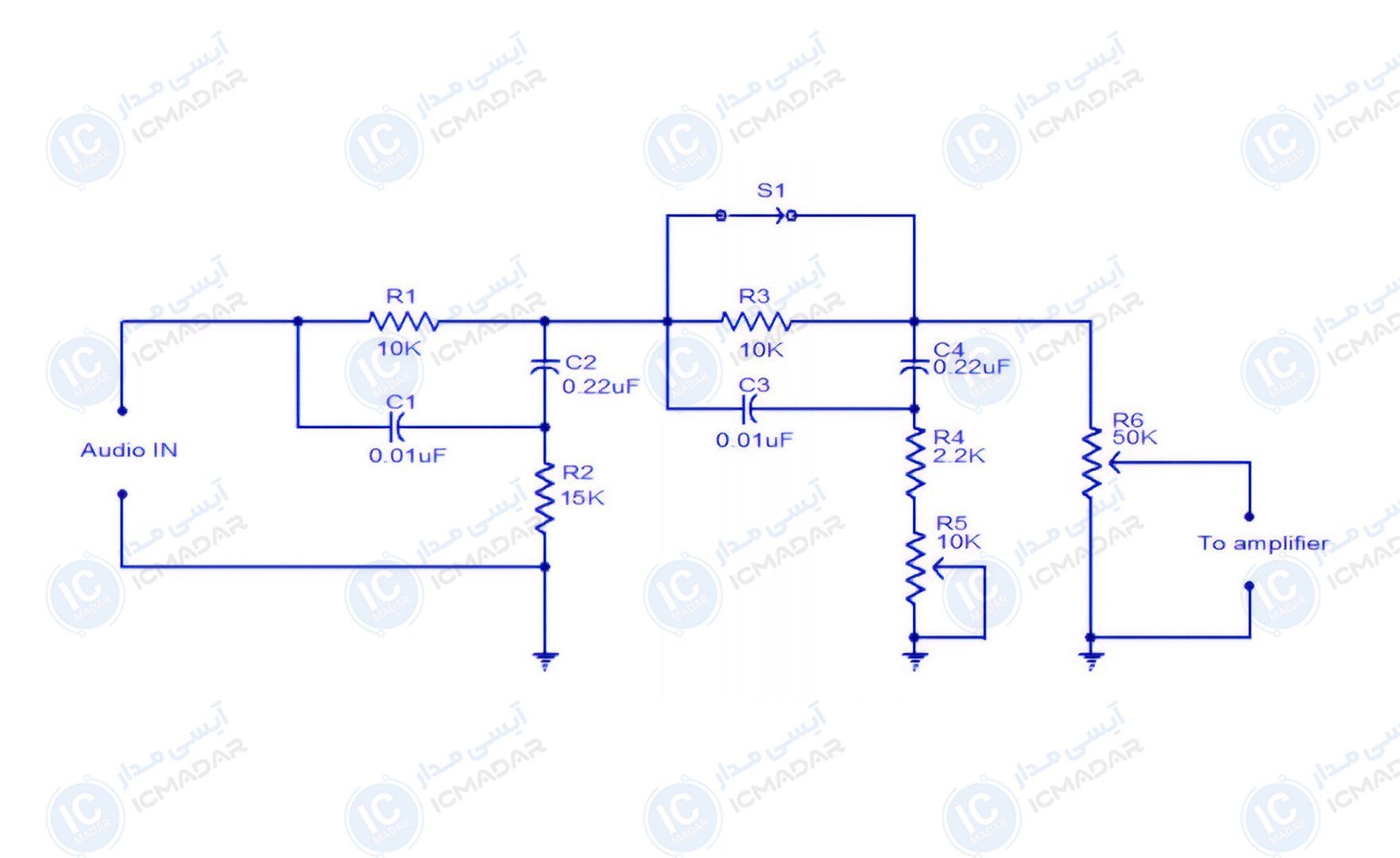 مدار فیلتر بیس DX Hi-Fi