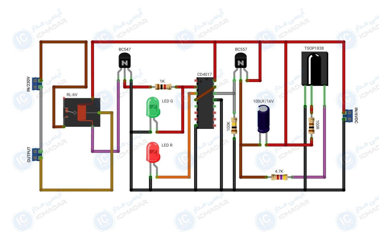 مدار کنترل وسایل برقی با ریموت