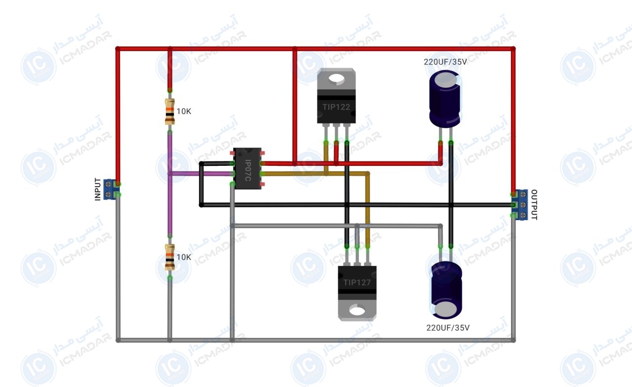 مدار متقارن کننده ولتاژ 6 الی 35 ولت