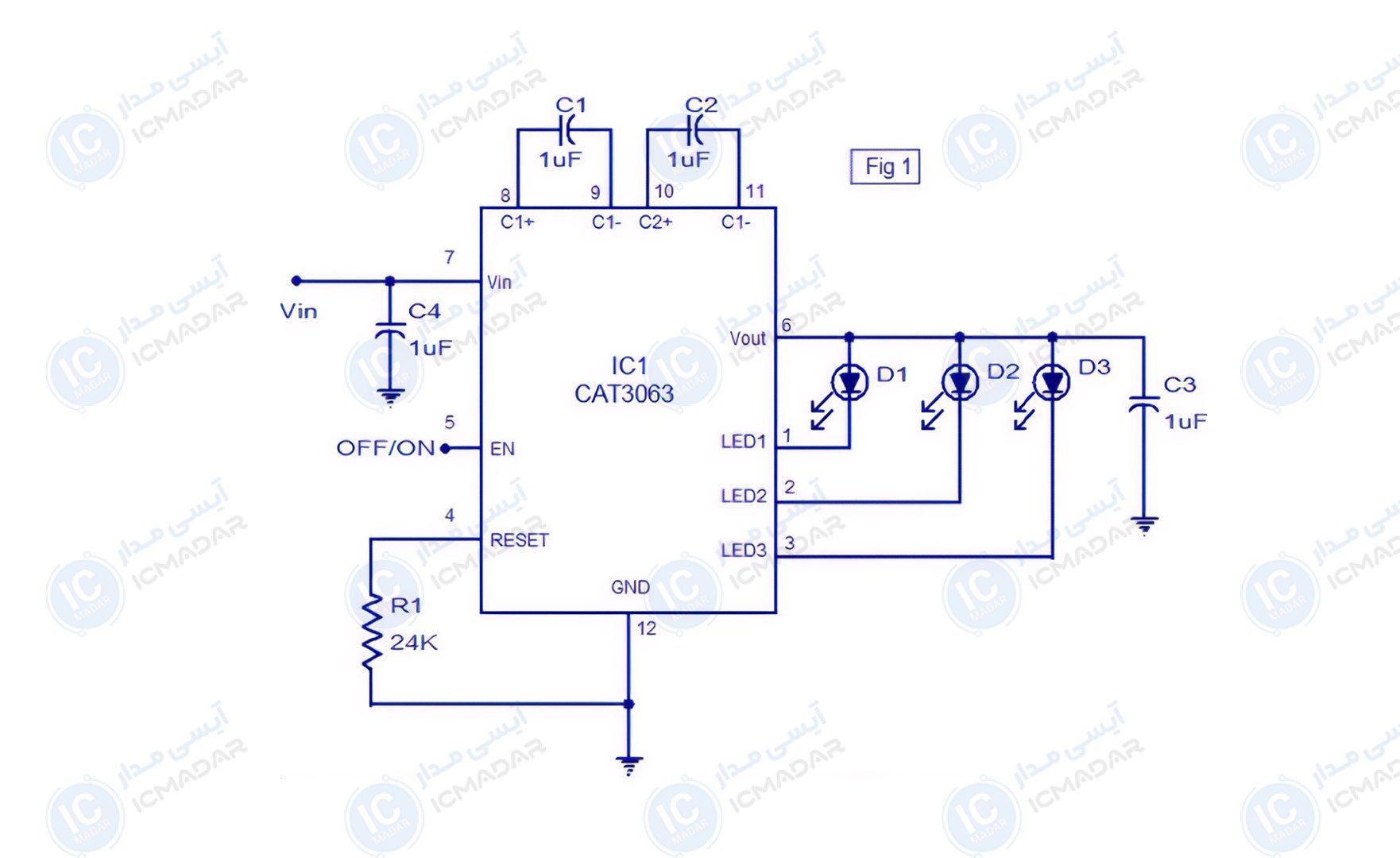 مدار درایور ال ای دی با CAT3063