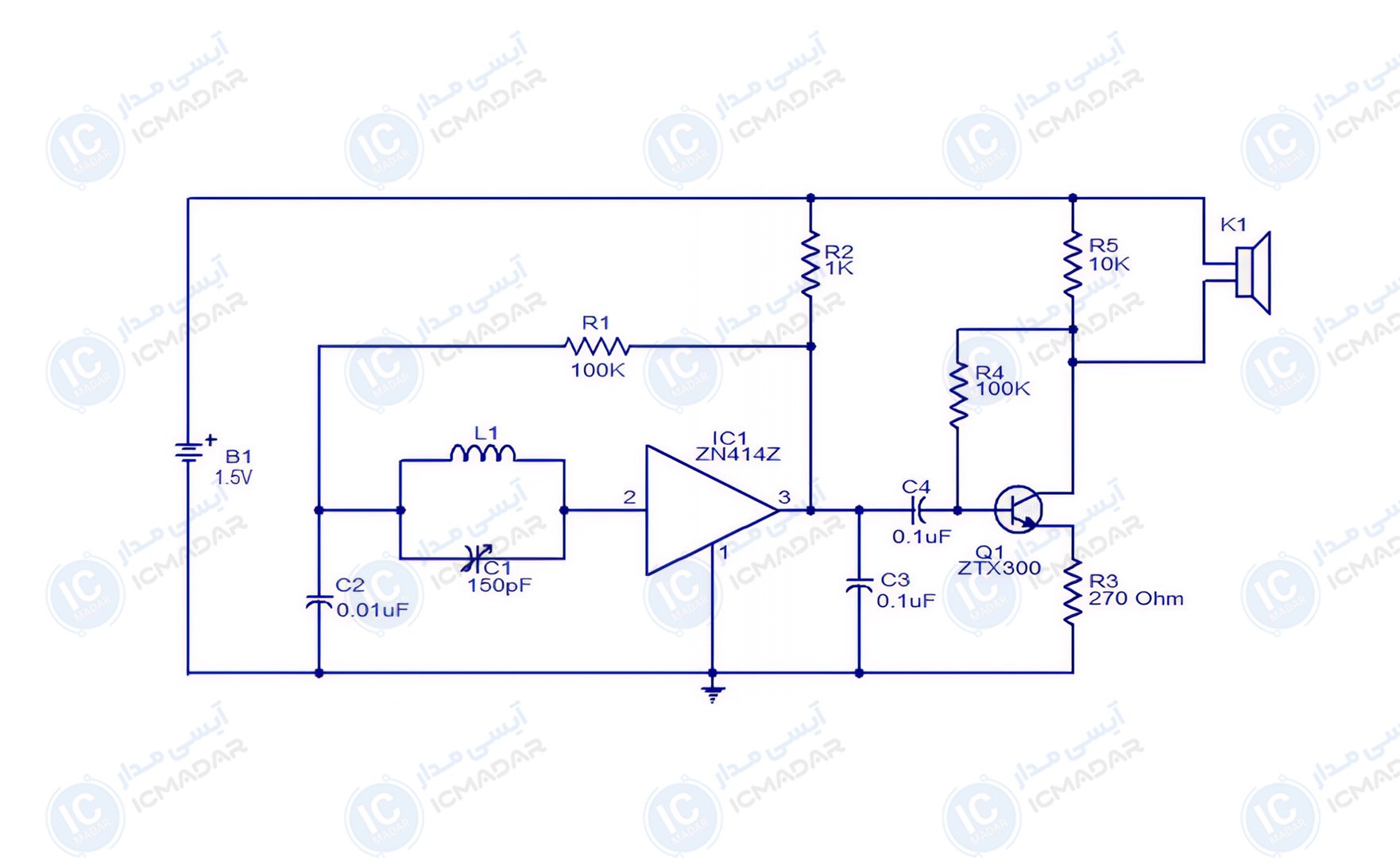مدار گیرنده AM با آیسی ZN414