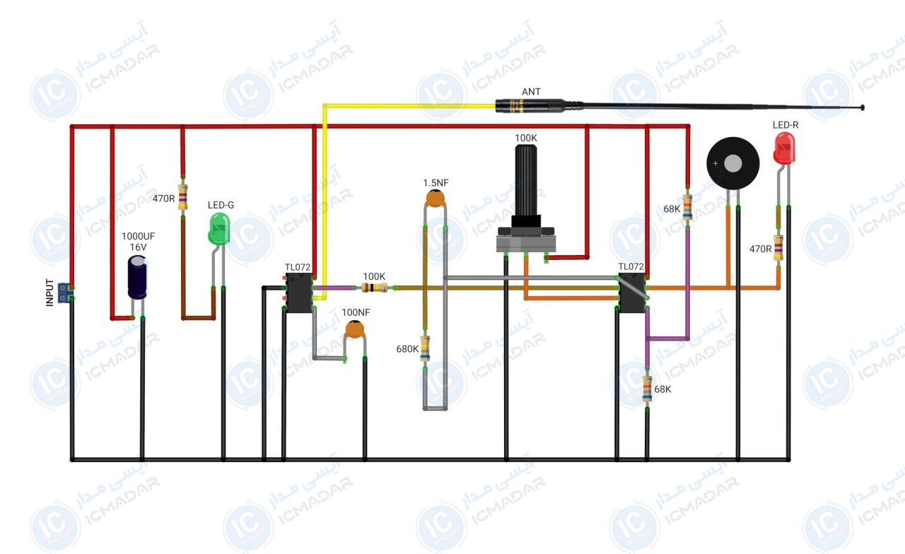 مدار ردیاب و شعاع زن با TL072