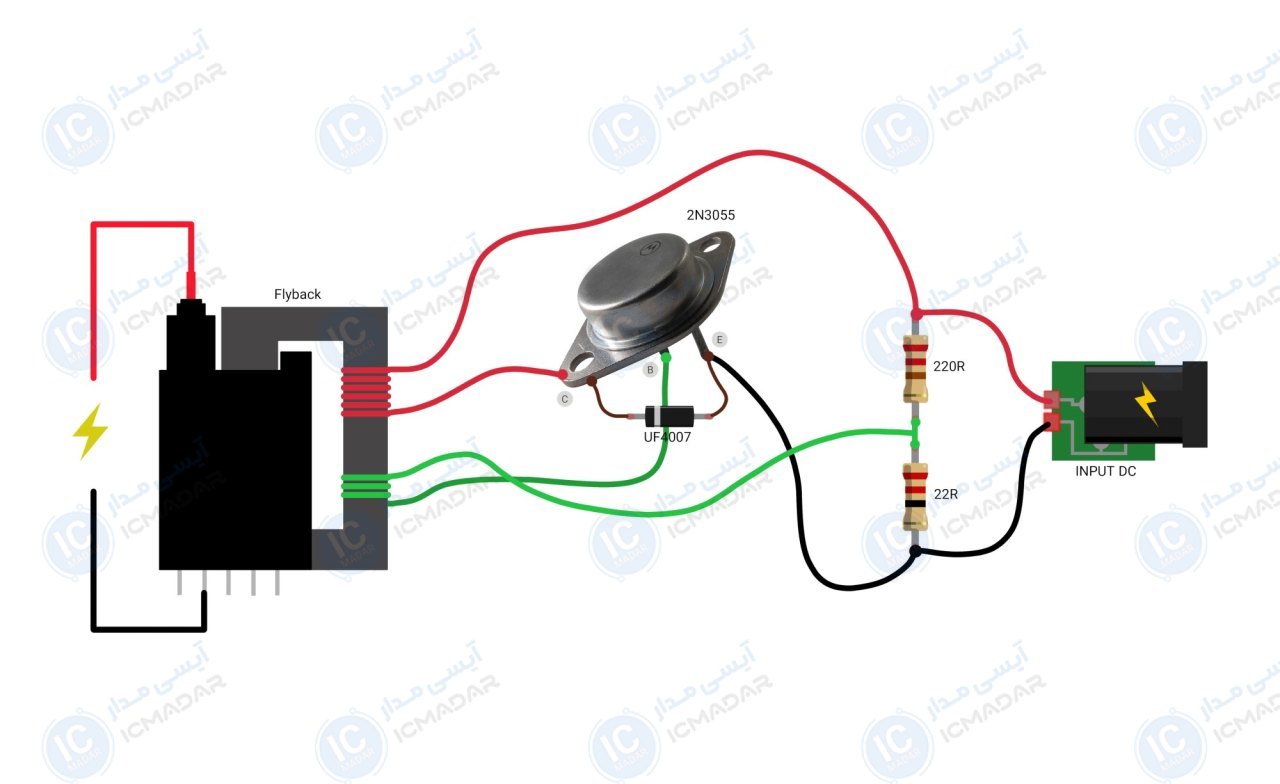 مدار پالس ژنراتور 2N3055