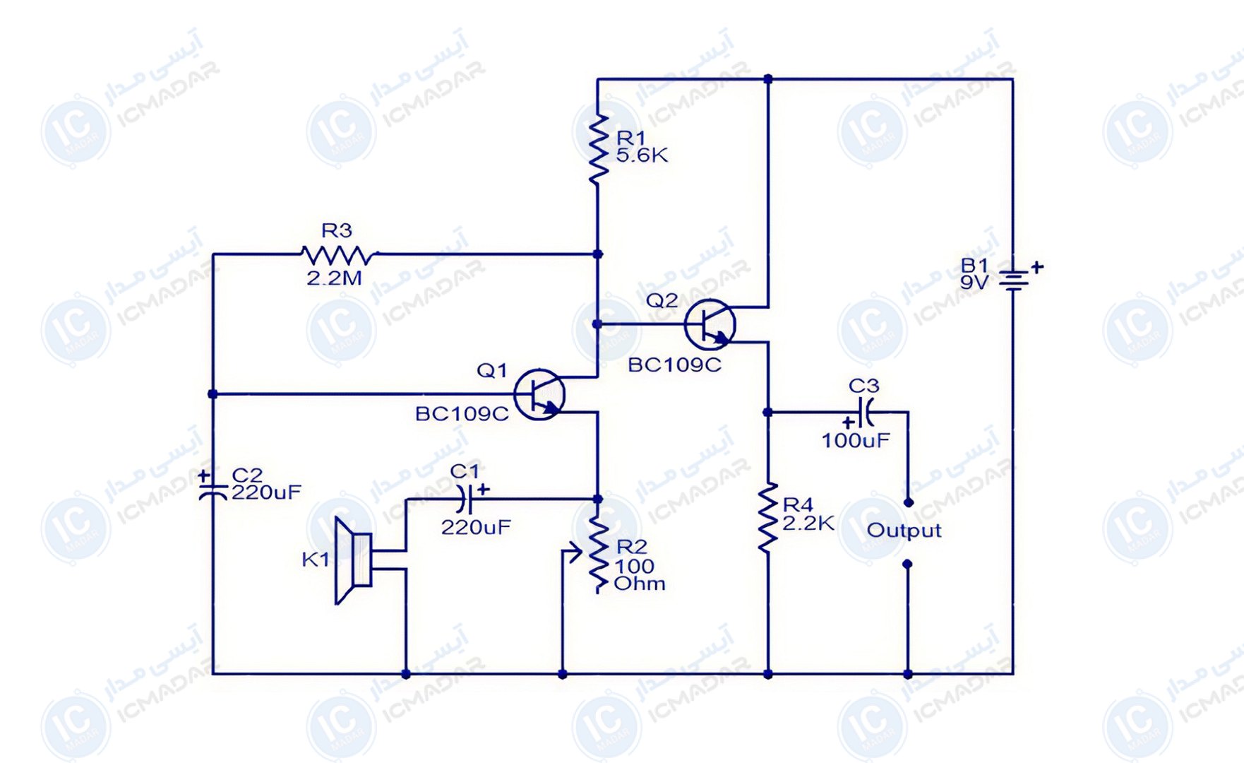 مدار تبدیل بلندگو به میکروفن