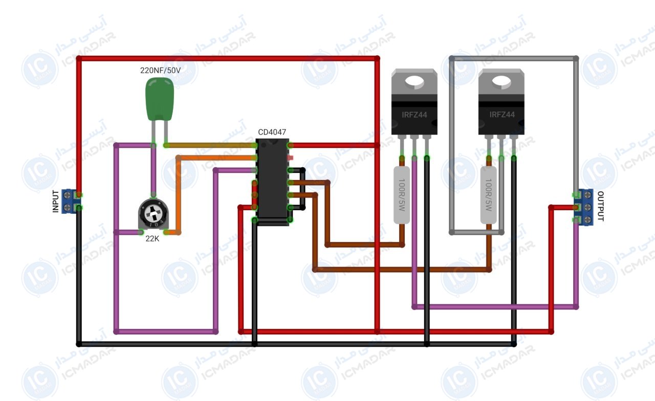مدار اینورتر 100W — مدار الکترونیکی
