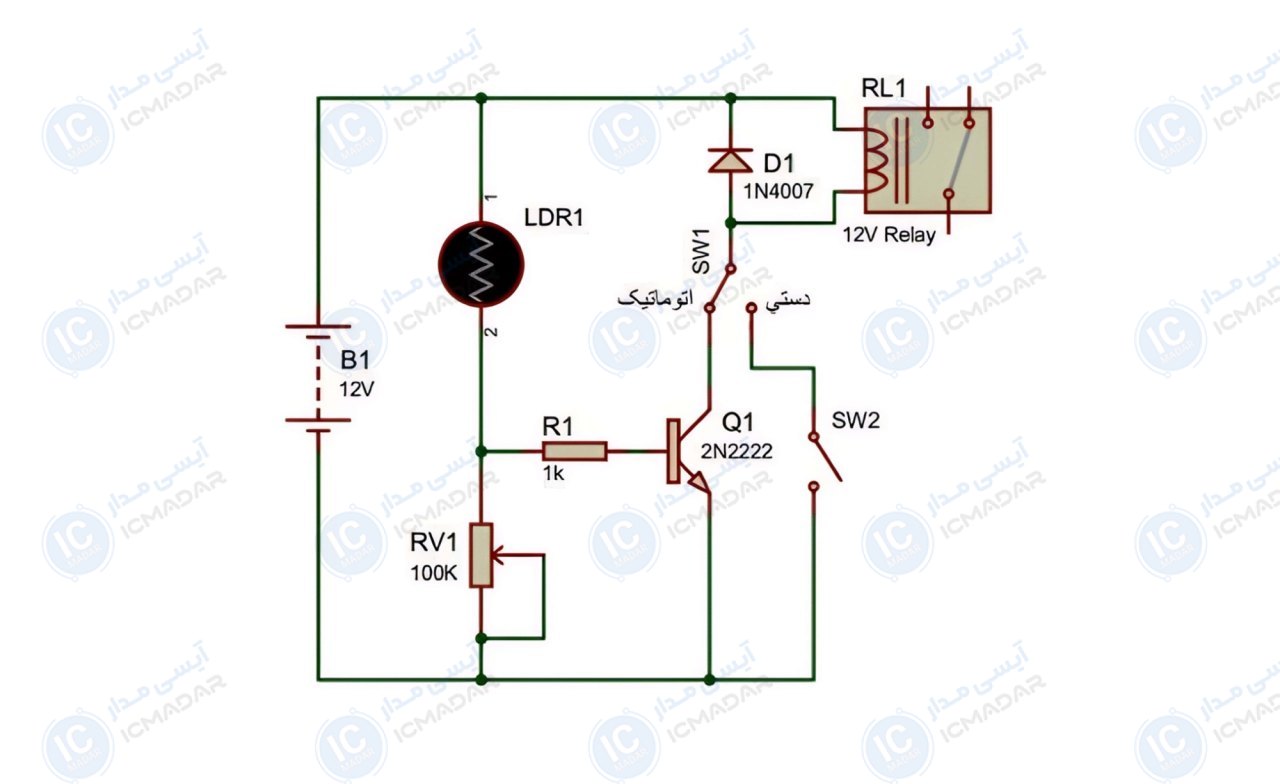 مدار چراغ پارکینگ اتوماتیک