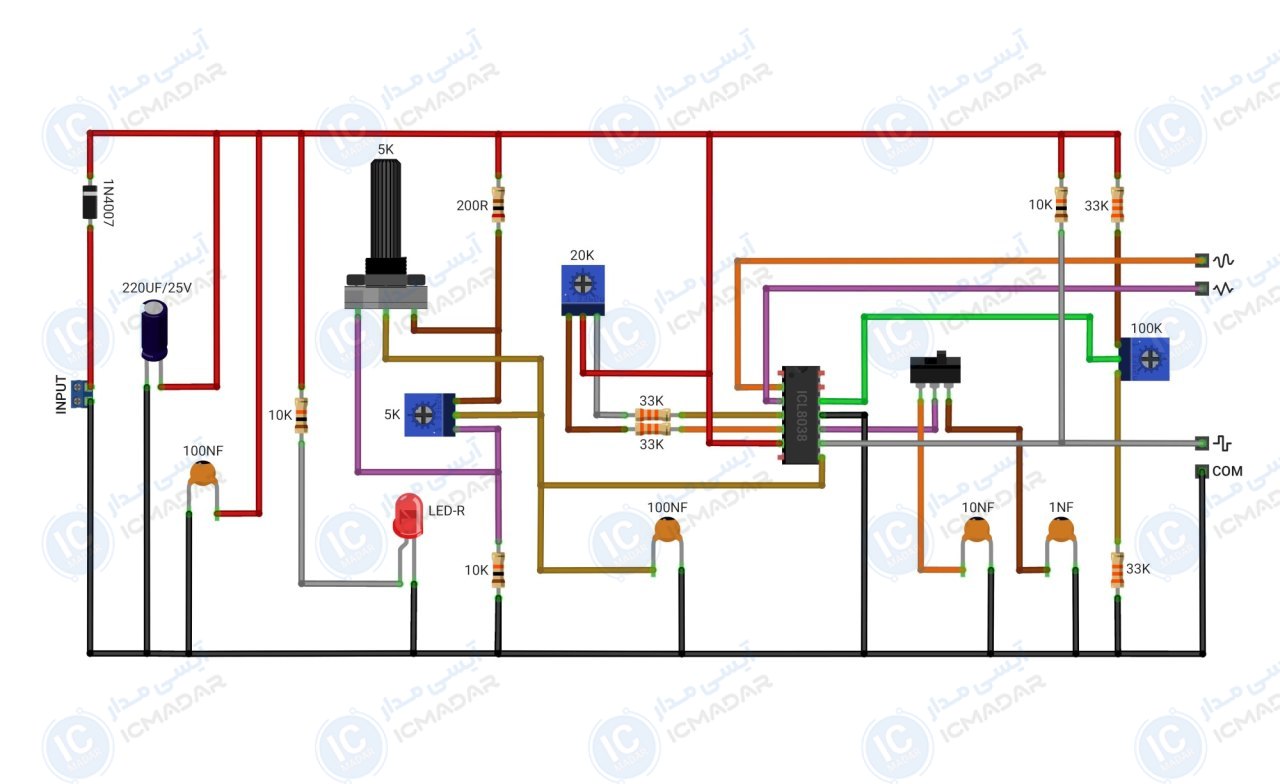 مدار فانکشن ژنراتور با ICL8038