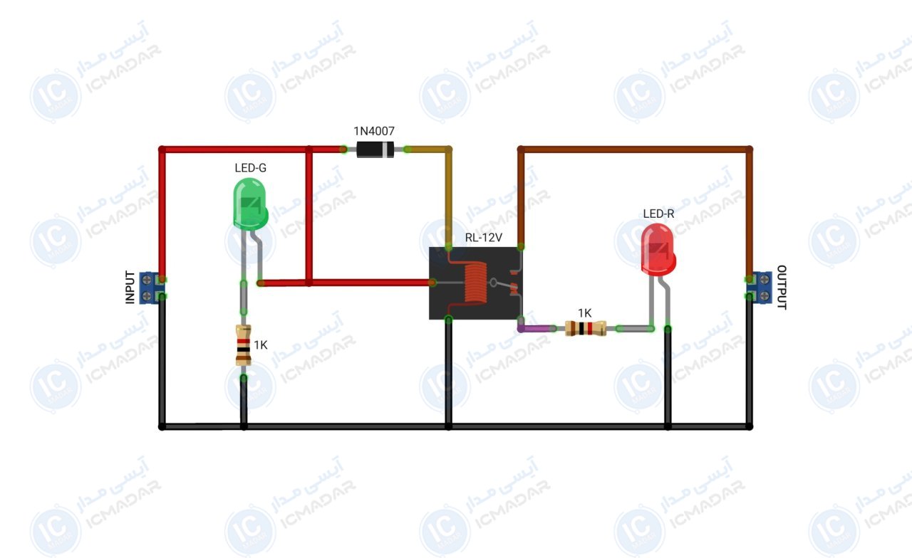 مدار محافظ اتصال معکوس با رله