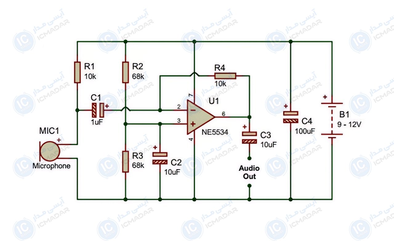 مدار آمپلی فایر کوچک مونو با TDA7052