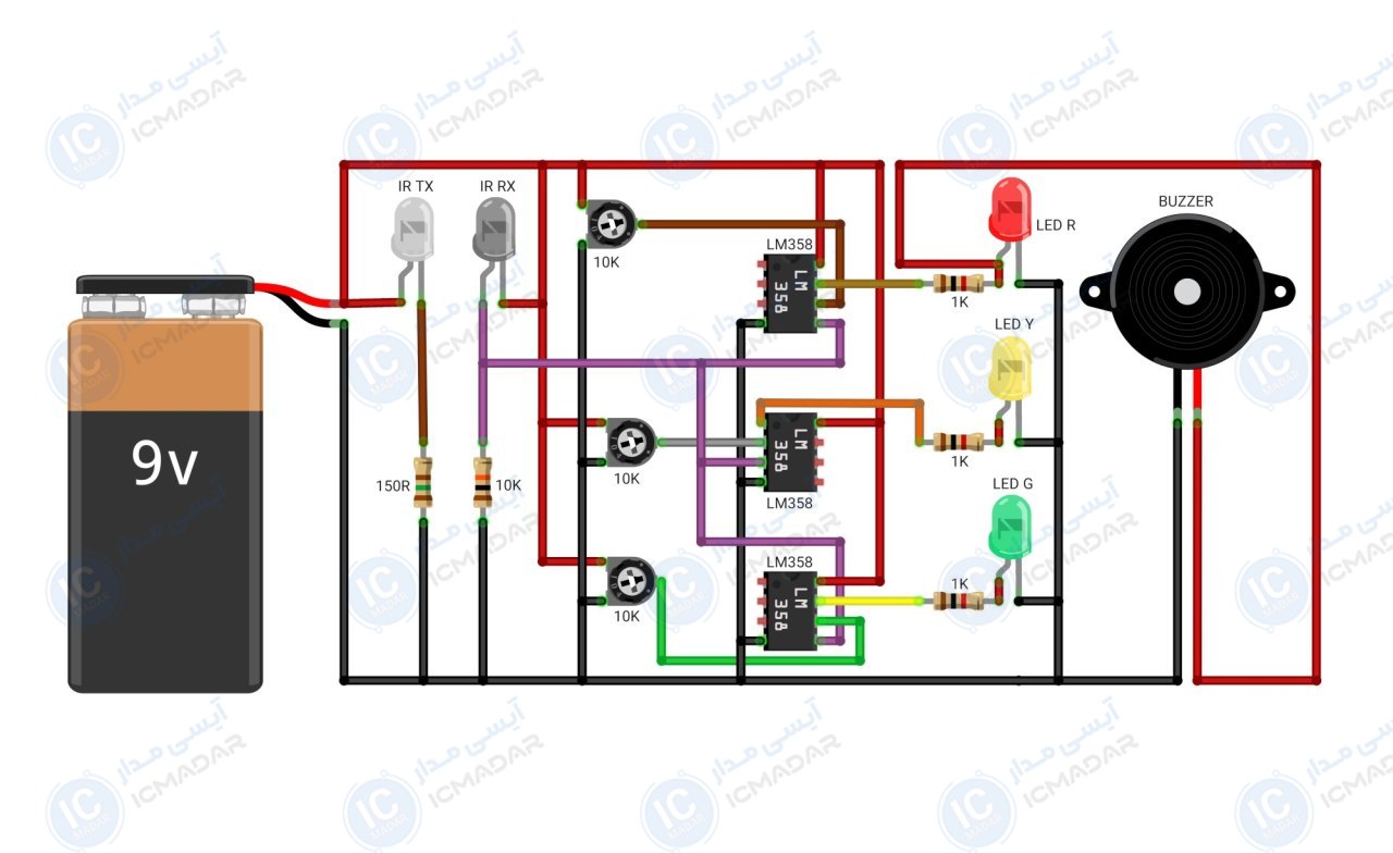 مدار هشدار دنده عقب ماشین