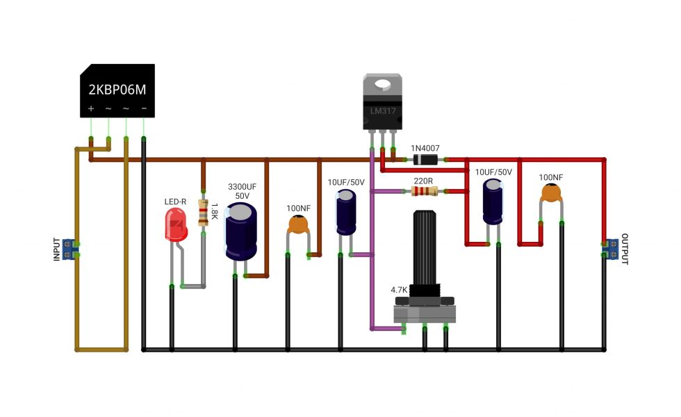 منبع تغذیه LM317